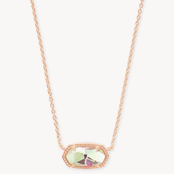 Kendra Scott Elisa Rose Gold Pendant Necklace in Dichroic Glass - Picture 1 of 4